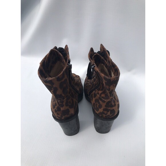 Jessica Simpson Women's Lizzah Animal Print Faux Suede Open Toe Bootie Size 8m - Picture 7 of 10
